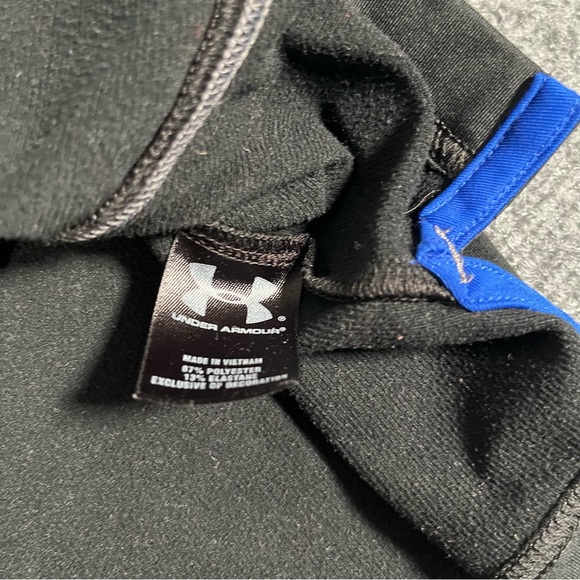 Under Armour Polo Shirt Mens 2xl Xxl Infrared Black 1/4 Zip Pullover Cold Gear - Picture 10 of 12